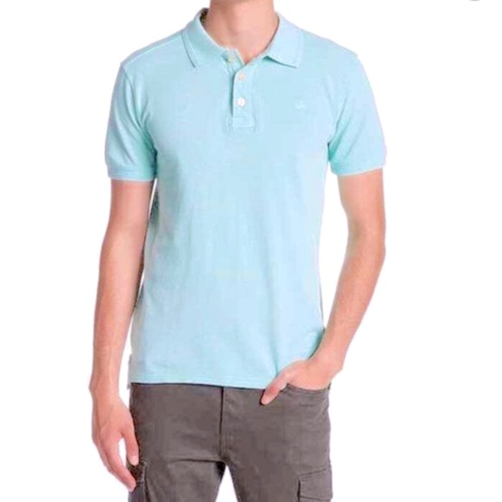7 DIAMONDS Men’s Pastel Pale Blue Polo Short Sleeve Golf Shirt